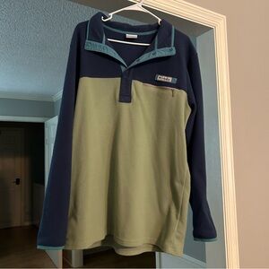 Columbia Men’s PFG Color Block Quarter Button Pullover Sweatshirt Size Large